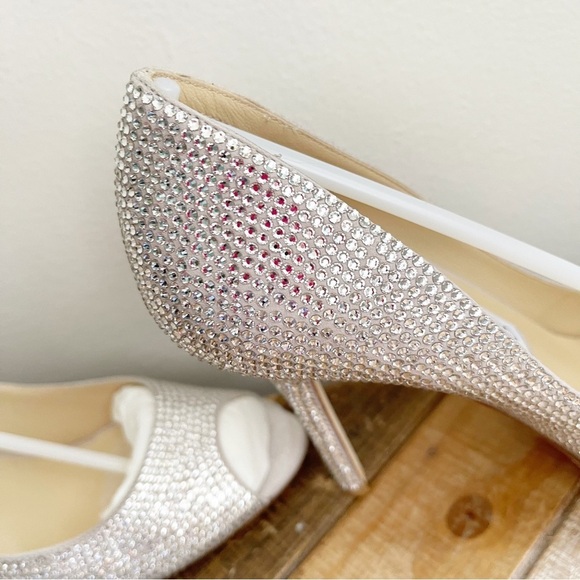 Jimmy Choo Taliah Pave Crystal Peep Toe Heels - Picture 6 of 11